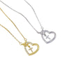 Women's Copper Heartshaped Electroplated Titanium Steel O Word Chain Necklace