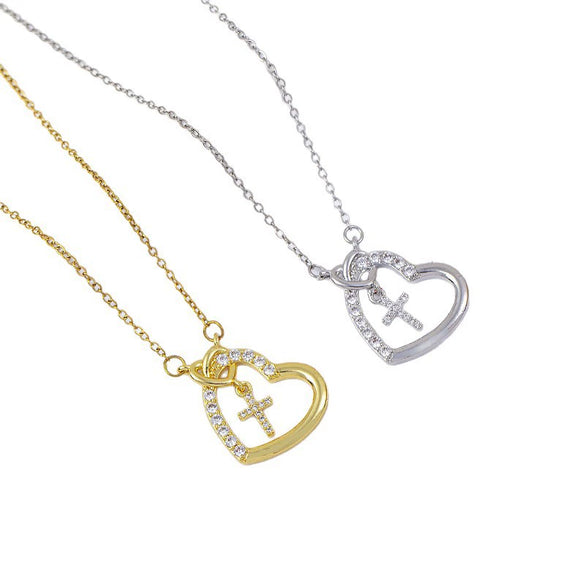 Women's Copper Heartshaped Electroplated Titanium Steel O Word Chain Necklace