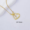 Women's Copper Heartshaped Electroplated Titanium Steel O Word Chain Necklace