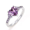 Women's Copper Heartshaped Ring With Zirconia Design