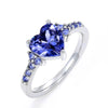 Women's Copper Heartshaped Ring With Zirconia Design