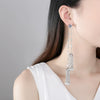 Women's Copper Heartshaped Tassel Earrings With Zircon Inlay And Electroplated Finish Long Fashion Jewelry Wholesale