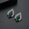 Women's Copper Heartshaped Zircon Drop Earrings With Electroplated Finish Fashion Jewelry Gift