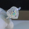 Women's Copper Heartshaped Zircon Ring Fashion Creative Design
