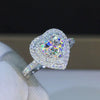 Women's Copper Heartshaped Zircon Ring Fashion Creative Design