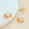 Women's Copper Hollow Butterfly Flower Toe Ring Foot Ring Tail Ring With Zircon Inlay