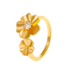 Women's Copper Hollow Butterfly Flower Toe Ring Foot Ring Tail Ring With Zircon Inlay