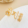 Women's Copper Hollow Butterfly Flower Toe Ring Foot Ring Tail Ring With Zircon Inlay