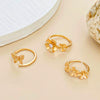 Women's Copper Hollow Butterfly Flower Toe Ring Foot Ring Tail Ring With Zircon Inlay