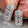 Women's Copper Hollow Carved Flower Zirconia Earrings
