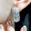 Women's Copper Hollow Carved Flower Zirconia Earrings
