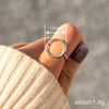 Women's Copper Hollow Round Geometric Microinlaid Zircon Casual Ring