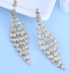 Women's Copper Horse Eye Flower Tassel Earrings With Painted Finish Elegant Long Simple Statement Jewelry
