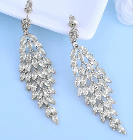 Women's Copper Horse Eye Flower Tassel Earrings With Painted Finish Elegant Long Simple Statement Jewelry