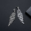 Women's Copper Horse Eye Flower Tassel Earrings With Painted Finish Elegant Long Simple Statement Jewelry