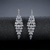 Women's Copper Horse Eye Flower Tassel Earrings With Painted Finish Elegant Long Simple Statement Jewelry