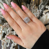 Women's Copper Imitation Diamond Ring With Geometric Design And Zirconia Treatment
