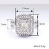 Women's Copper Imitation Diamond Ring With Geometric Design And Zirconia Treatment
