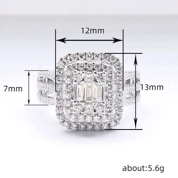 Women's Copper Imitation Diamond Ring With Geometric Design And Zirconia Treatment