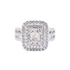 Women's Copper Imitation Diamond Ring With Geometric Design And Zirconia Treatment