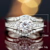 Women's Copper Imitation Mosang Diamond Zircon Ring Platinum Plated Light Luxury Geometric Style