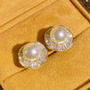 Women's Copper Imitation Pearl Irregular Round Geometric Style Electroplated Earrings