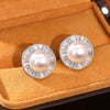 Women's Copper Imitation Pearl Irregular Round Geometric Style Electroplated Earrings