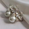 Women's Copper Imitation Pearl Lily Flower Earrings Set With Pearls