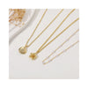Women's Copper Imitation Pearl Shell Pendant Necklace With Geometric Design Multi Layer Electroplated Fashion Jewelry Gift