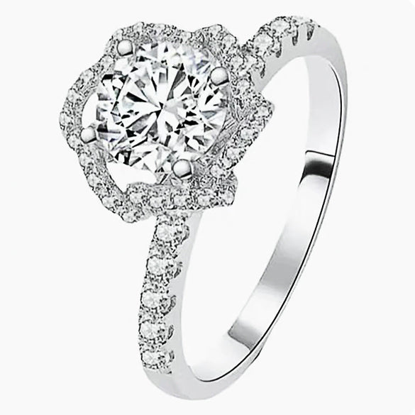 Women's Copper Inlaid Geometric Zircon Ring