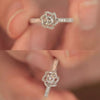 Women's Copper Inlaid Geometric Zircon Ring