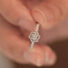 Women's Copper Inlaid Geometric Zircon Ring