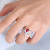 Women's Copper Inlaid Water Drop Zircon Ring With Crown Pattern And Wings Design