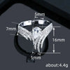 Women's Copper Inlaid Water Drop Zircon Ring With Crown Pattern And Wings Design