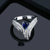 Women's Copper Inlaid Water Drop Zircon Ring With Crown Pattern And Wings Design
