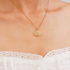 Women's Copper Inlaid Zircon Crown Pendant Necklace With Electroplating And O Chain