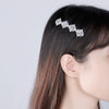 Women's Copper Inlaid Zircon Flower Hair Clip Electroplated Geometric Bangs Accessory