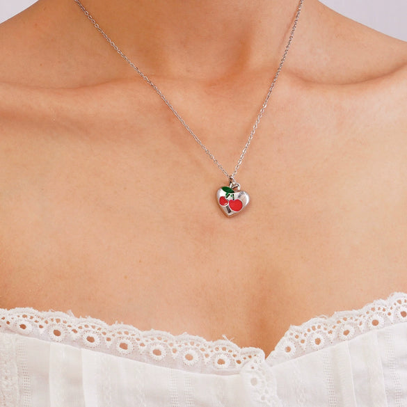 Women's Copper Inlaid Zircon Fruit Pendant Necklace Electroplated Light Luxury Style