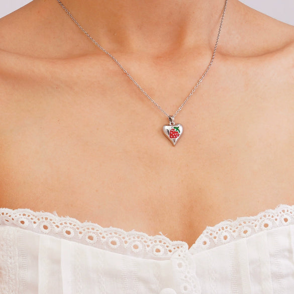 Women's Copper Inlaid Zircon Fruit Pendant Necklace Electroplated Light Luxury Style