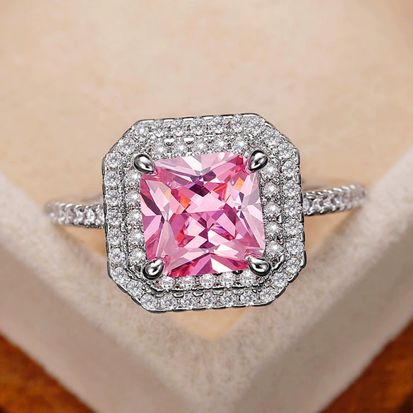Women's Copper Inlaid Zircon Geometric Ring And Bracelet