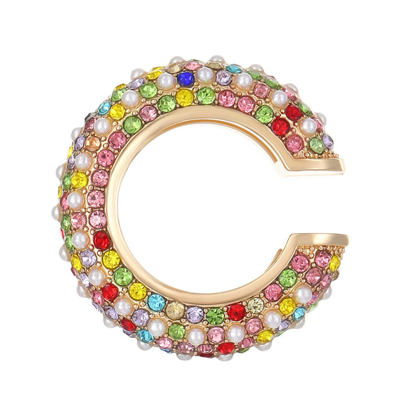 Women's Copper Inlaid Zircon Geometric Ushaped Cring Cshaped Ear Clips