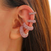 Women's Copper Inlaid Zircon Geometric Ushaped Cring Cshaped Ear Clips