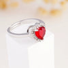 Women's Copper Inlaid Zircon Heart Ring Light Luxury Style Electroplated