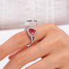 Women's Copper Inlaid Zircon Heart Ring Light Luxury Style Electroplated