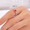 Women's Copper Inlaid Zircon Heart Ring Light Luxury Style Electroplated
