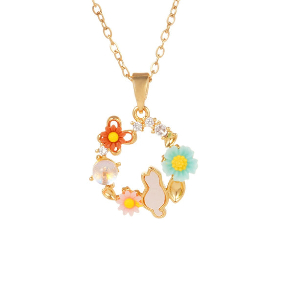 Women's Copper Inlaid Zircon Heart Shape Pendant Ochain Jewelry Light Luxury Style Electroplating