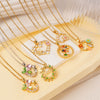 Women's Copper Inlaid Zircon Heart Shape Pendant Ochain Jewelry Light Luxury Style Electroplating