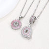 Women's Copper Inlaid Zircon Pendant Necklace With Geometric Pattern And Letter Shape Set With Diamonds