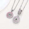 Women's Copper Inlaid Zircon Pendant Necklace With Geometric Pattern And Letter Shape Set With Diamonds