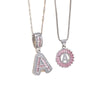 Women's Copper Inlaid Zircon Pendant Necklace With Geometric Pattern And Letter Shape Set With Diamonds